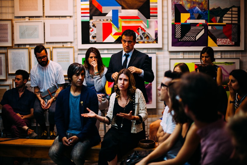 A corporate team collaborating on a strategy project
